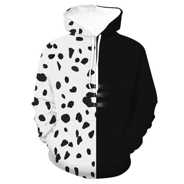 Película Cruella Sudadera 3D Impreso Cosplay Disfraz Halloween Carnaval Traje